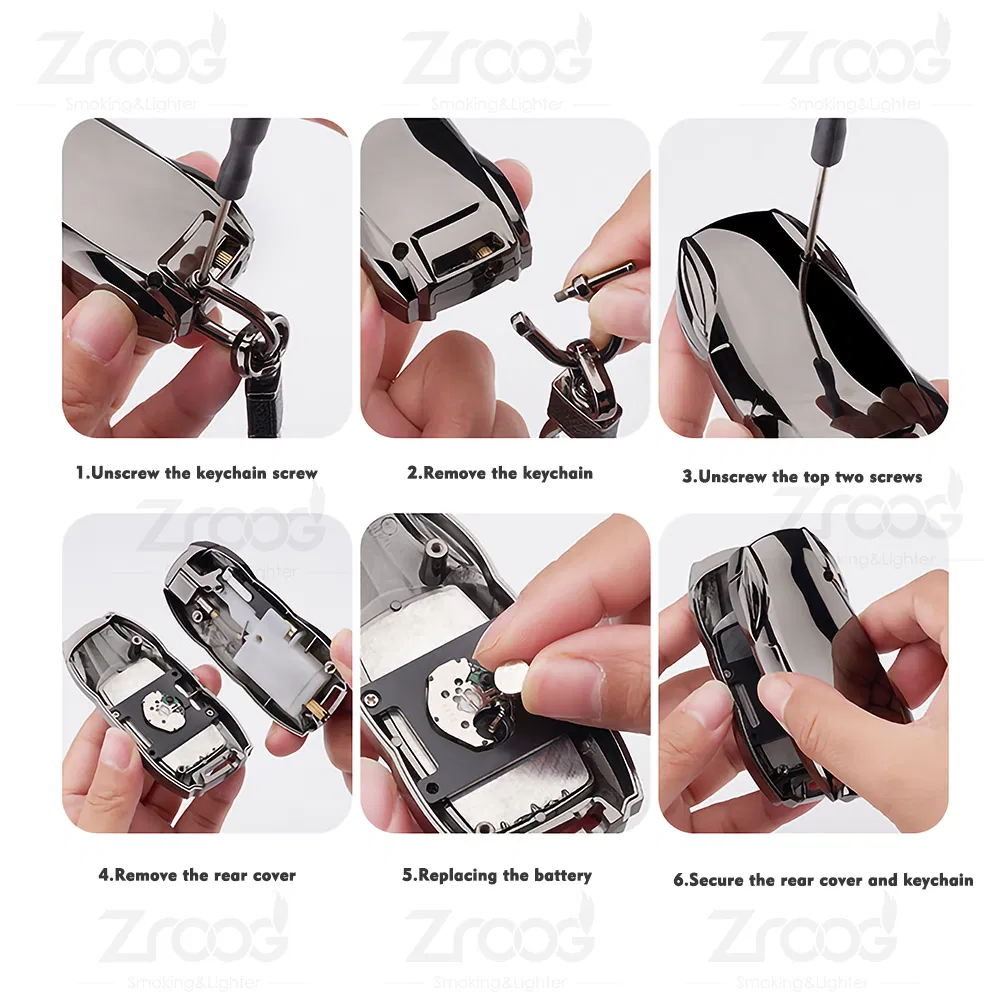 Zroog Keychain Metal Car Key Rings Mini Survival Tool Windproof Refillable Lighter Men Gifts