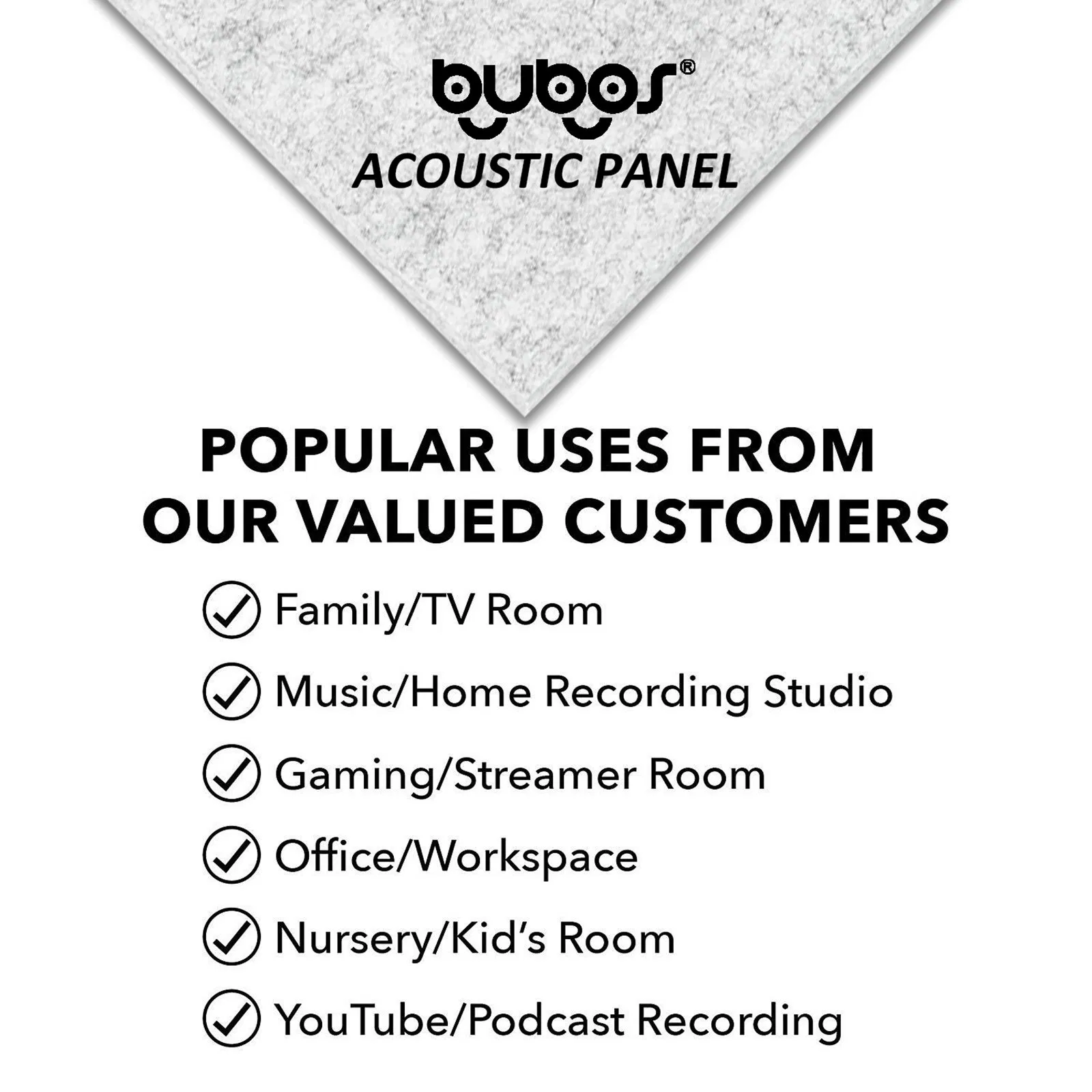 Bubos Acoustic Ceiling 3D Wall Soundproof Eco Friendly 100% Pet Felt Polyester Fiber Acoustic Panel