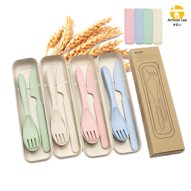 Corn Starch Cutlery Set Fork Spoon Knife Portable Travel Outdoor Tableware