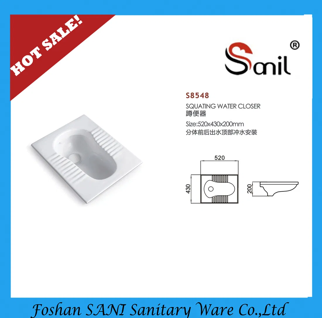 S8548 Project Hot Sale Cheap Price Vitreous China Squat Pan