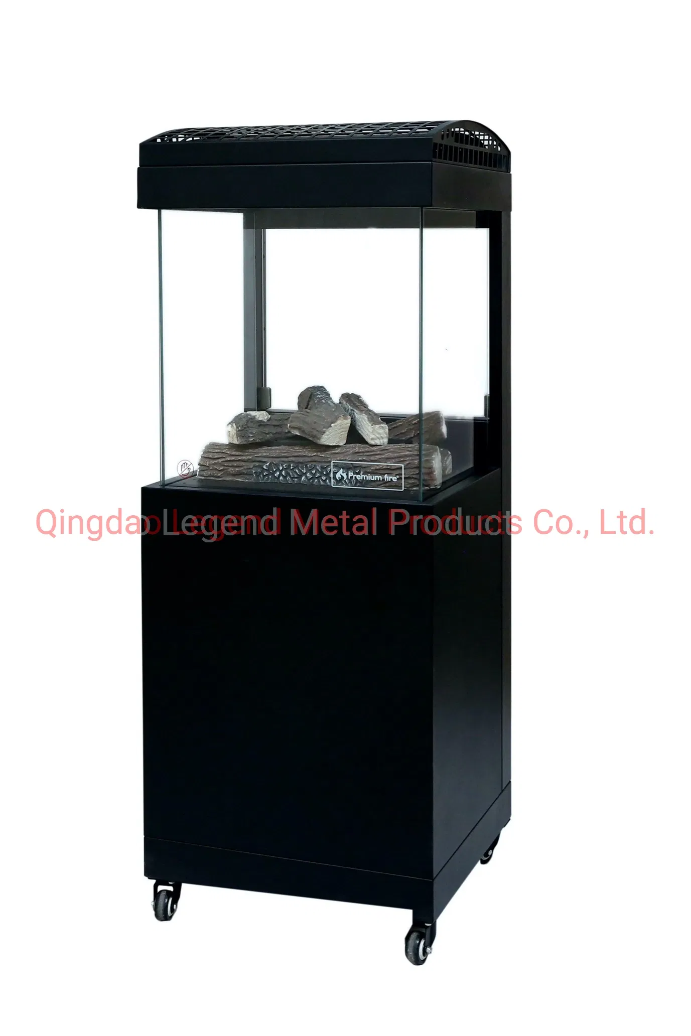 Free Standing Outdoor Use Patio Fireplace with Glass View Flame