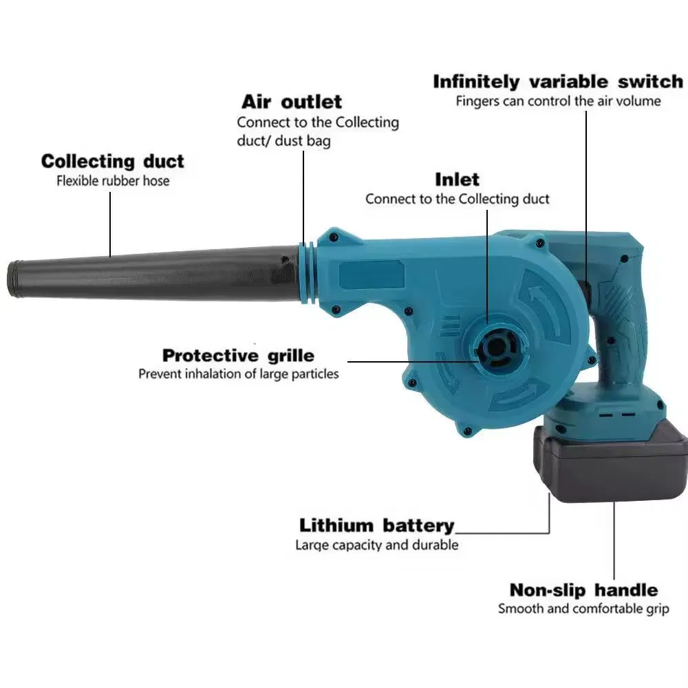 2-in-1 Electric Cordless Leaf Blower & Vacuum Portable with Battery Charger Blowers Product