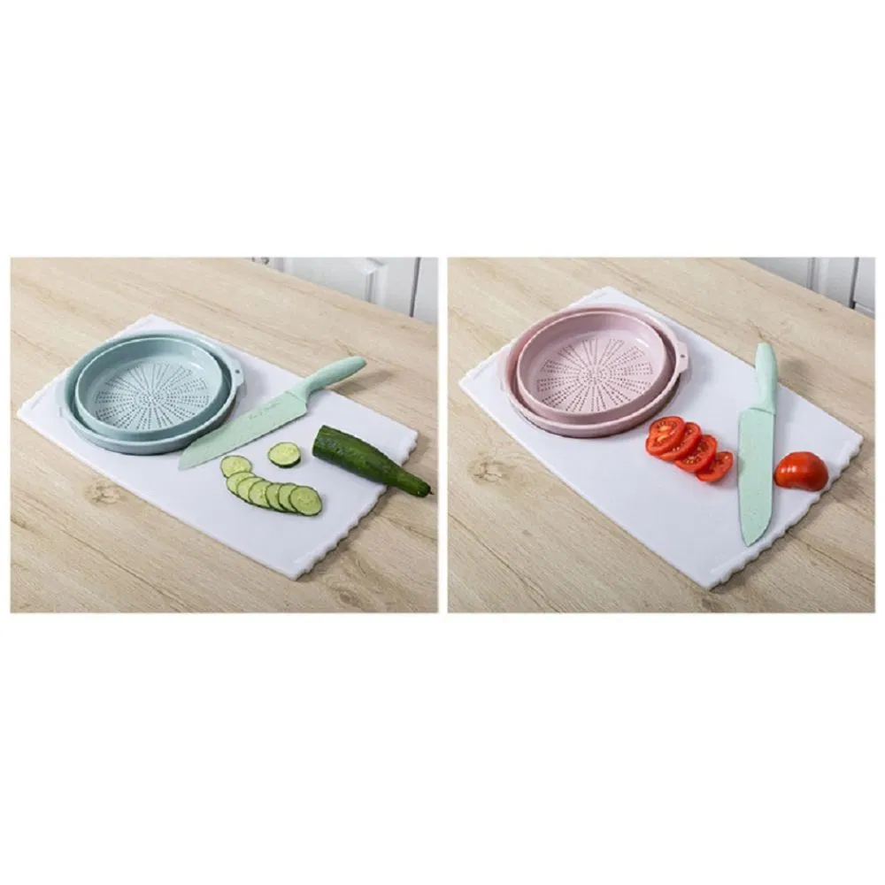 Over-The-Sink Chopping Board with Removable Folding Wash Drain Colander Esg16435