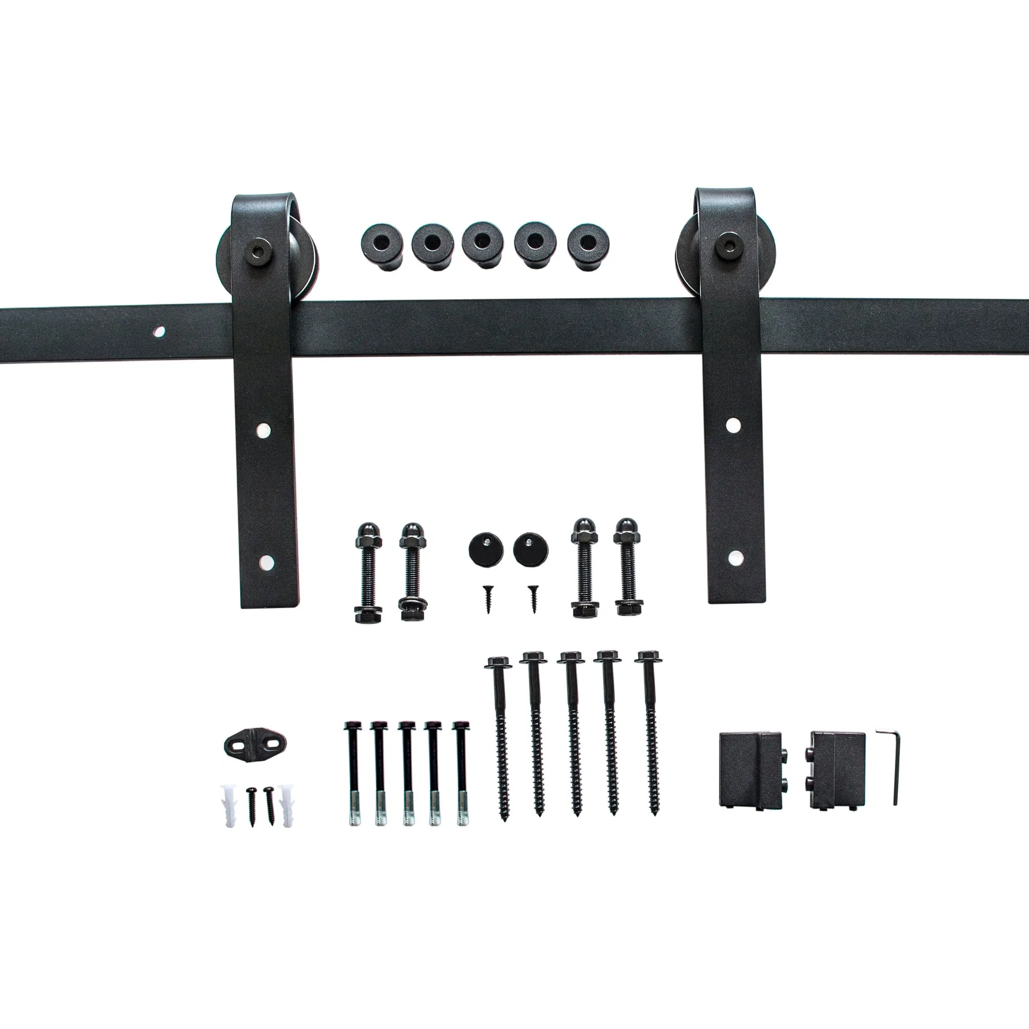 Black Steel Track Sliding Barn Door Hardware