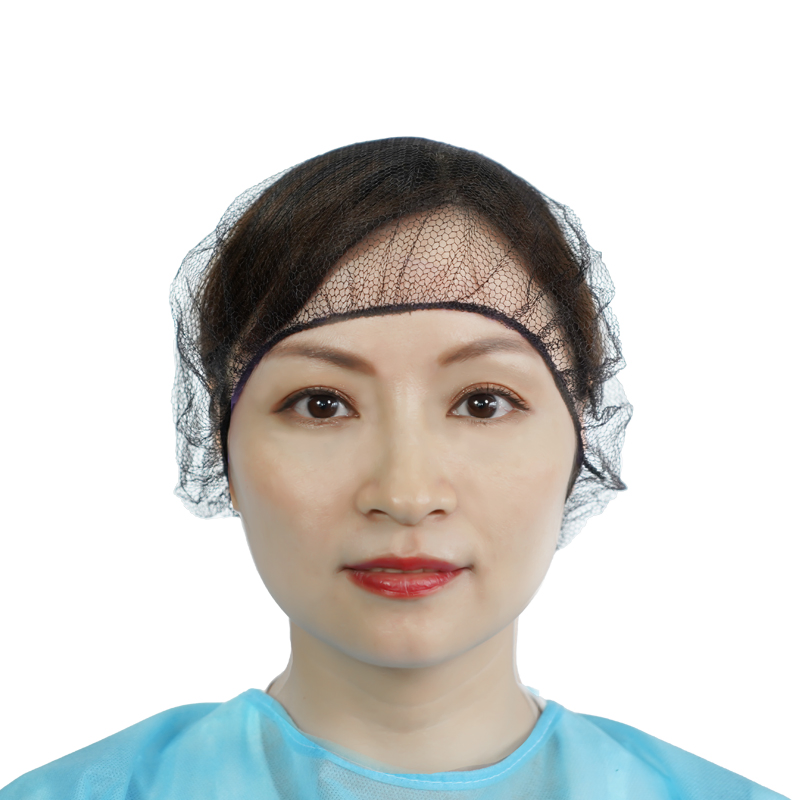 Nylon Disposable Hair Covers 21" 24" with Elastic, Black Disposable Hair Net Bouffant Caps for Cleaning