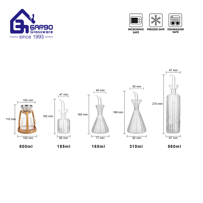 Sleek Glass Oil Bottle with Modern New Design for Home Use Oil Bottle