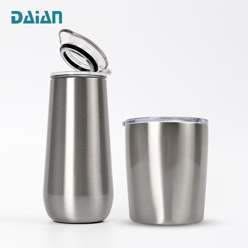 12oz Frost-Resistant Double Wall Tumbler - Stainless Steel Champagne Flutes for Outdoor/Indoor Use