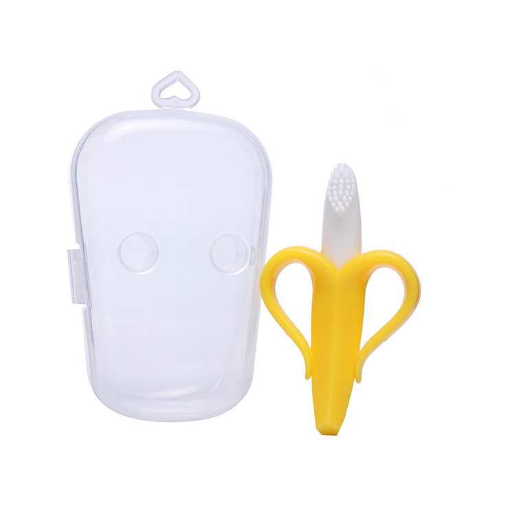 Soft Banana Fruit Rubber Chewing Toy Silicone Newborn Baby Infant Teether