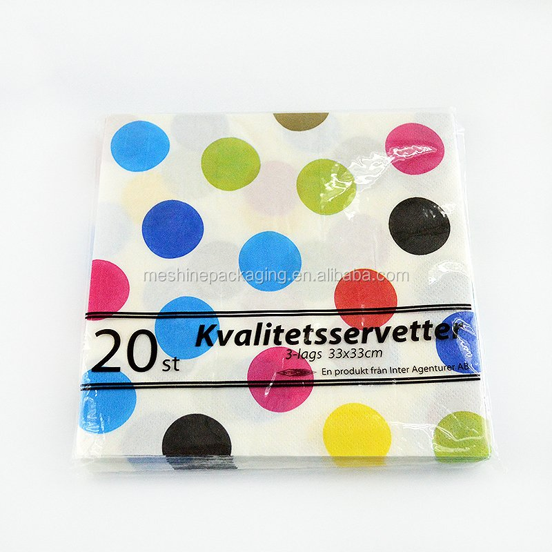 Natural Wood Pulp Paper Tissue Soft and Eco-Friendly Food Grade Napkins in Bars