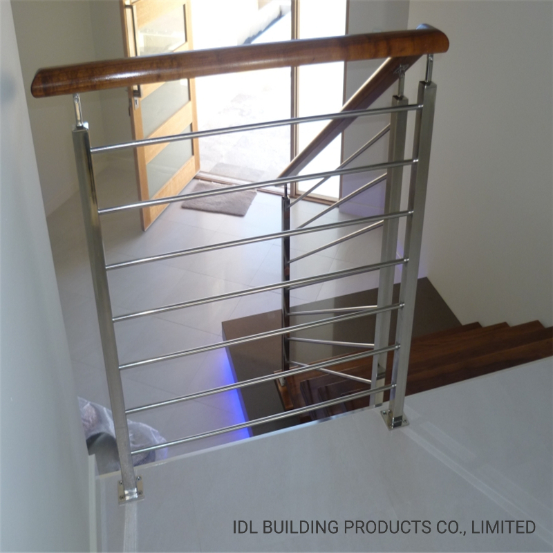 Modern Mono Stringer Staircase Design Stainless Steel Solid Rod Bar Staircase Railing Balustrate Balcony Terrace Railing