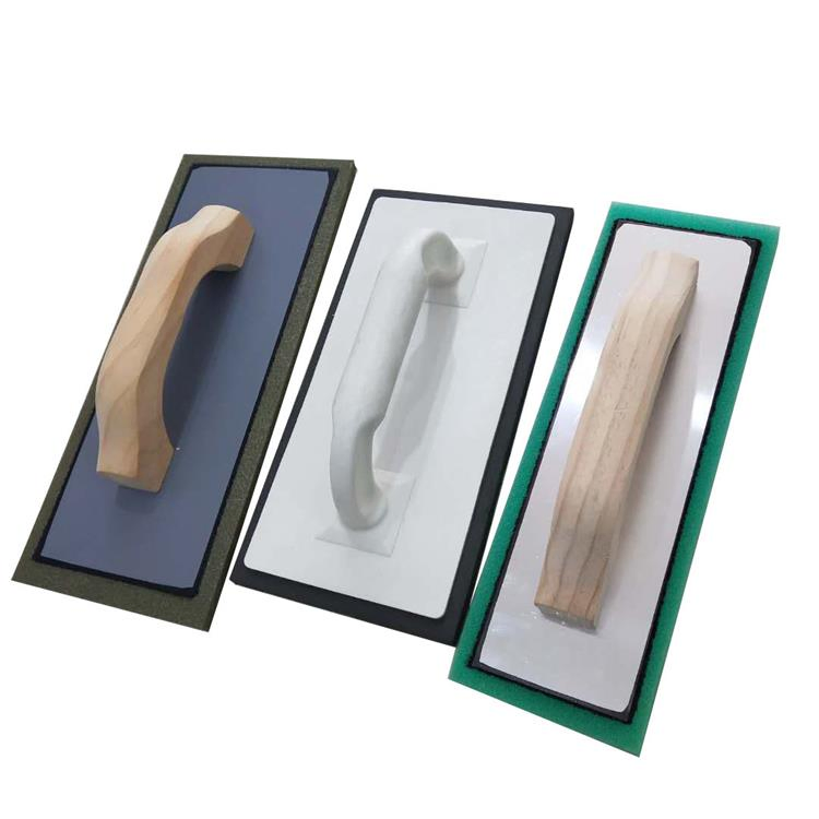 Green Sponge Trowel Float with Wooden Handle for Building Material Use