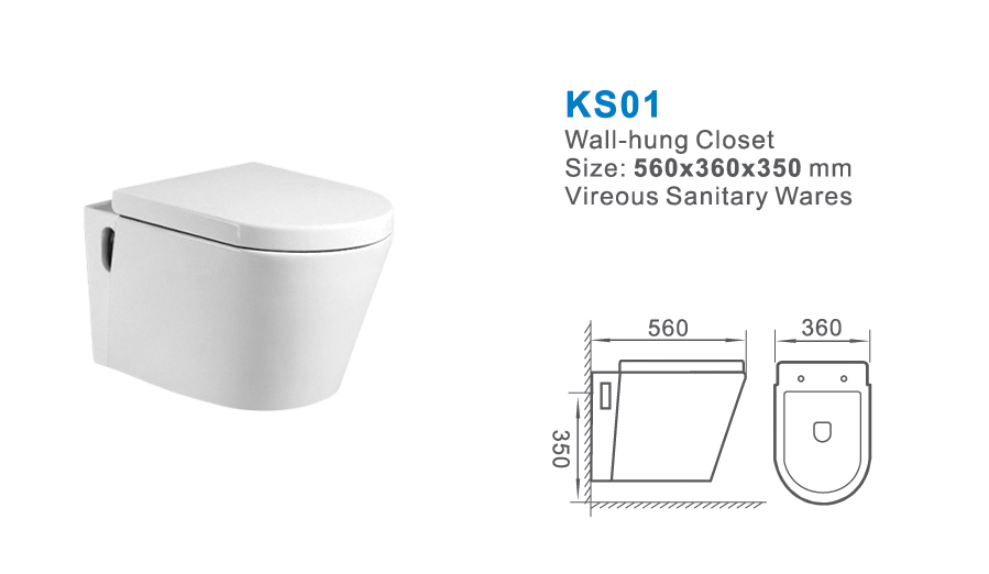 Sanitary Ware Wall-Hung Rimless Ceramic Water Closet Wall Hung Toilet Wall Mounted Toilet