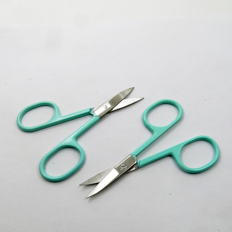 Colorful Coated High Quality Facial Trimming Tweezers Makeup Eyebrow Eyelash Hair Beauty Scissors