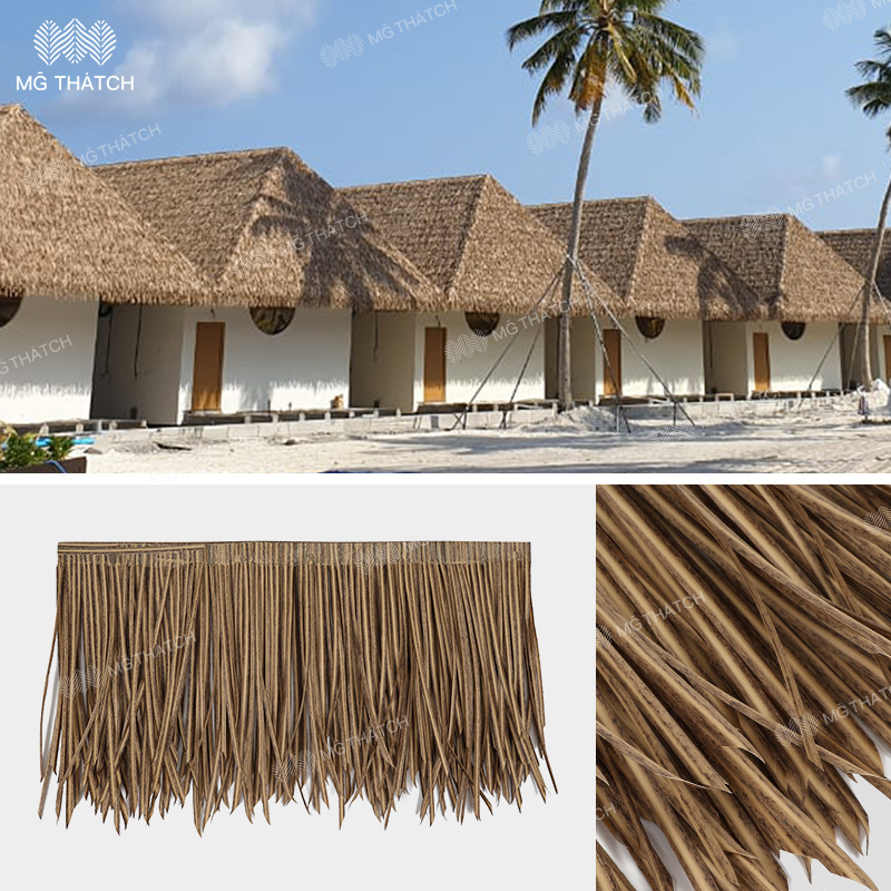 Fire Rated & UV-Proof Plastic Synthetic Palapa Thatch Panel Artificial Thatch Roof