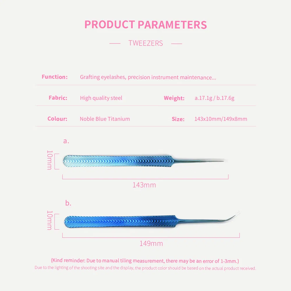 2 PCS Wholesale Stainless Steel Eyebrow Lash Tweezers Eyelashes Tweezer for Eyelash Extension Pointed Tip