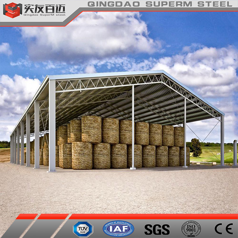 Prefabricated Clear Span Steel Structure Shed Steel Frame Building for Storing Hay
