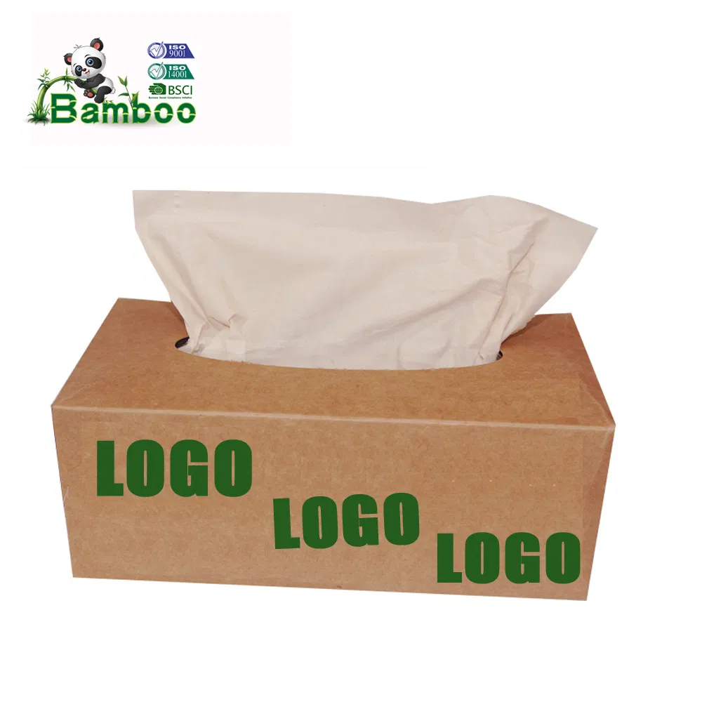 Custom 2 3ply White/Natural Color Box Bamboo Facial Tissue Paper Facial Tissue