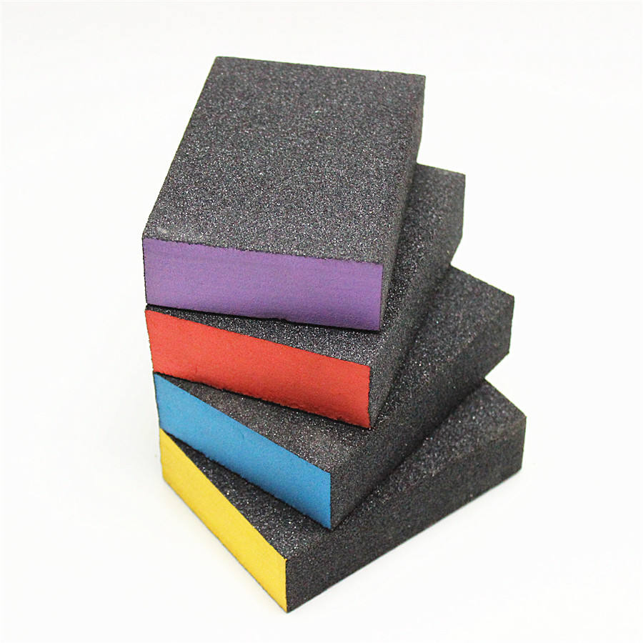 China Manufacturer Colorful 100*70*25 Aluminum Oxide Abrasive Sanding Sponge Sanding Block