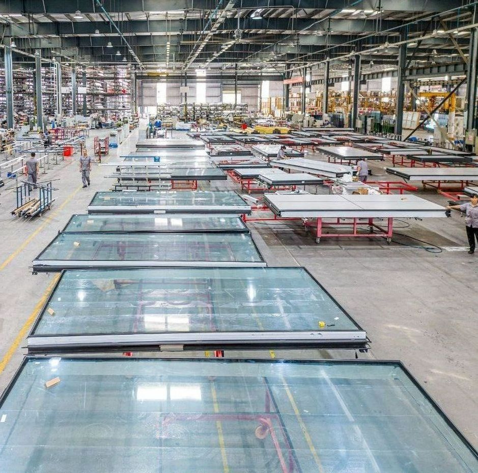 Soundproof Modern Visible Framed Louver Office Partition Separation Blustrade Shopfront