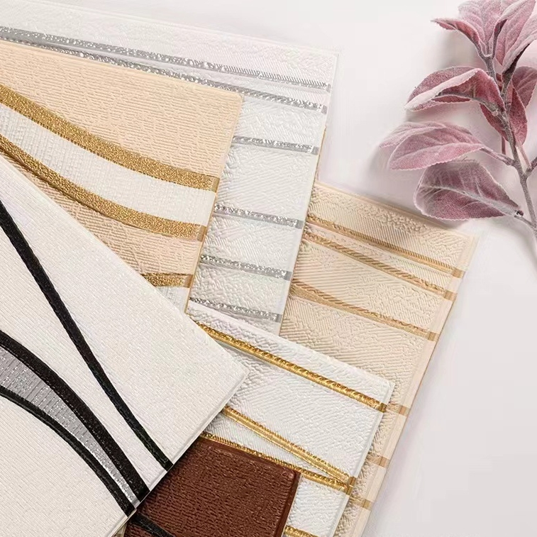 3D Three-Dimensional Wall Stickers Embossed Embossed Wallpaper Waterproof and Moisture-Proof Bedroom Living Room Background Wall Stickers