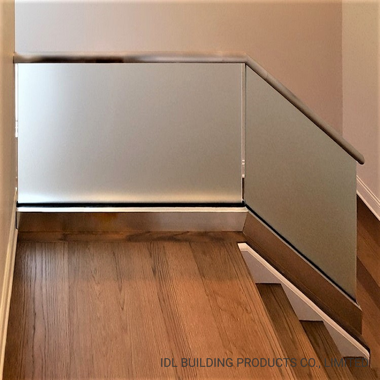 Aluminum U Channel Base Balustrade Floor Mounted Balcony Glass Railing System