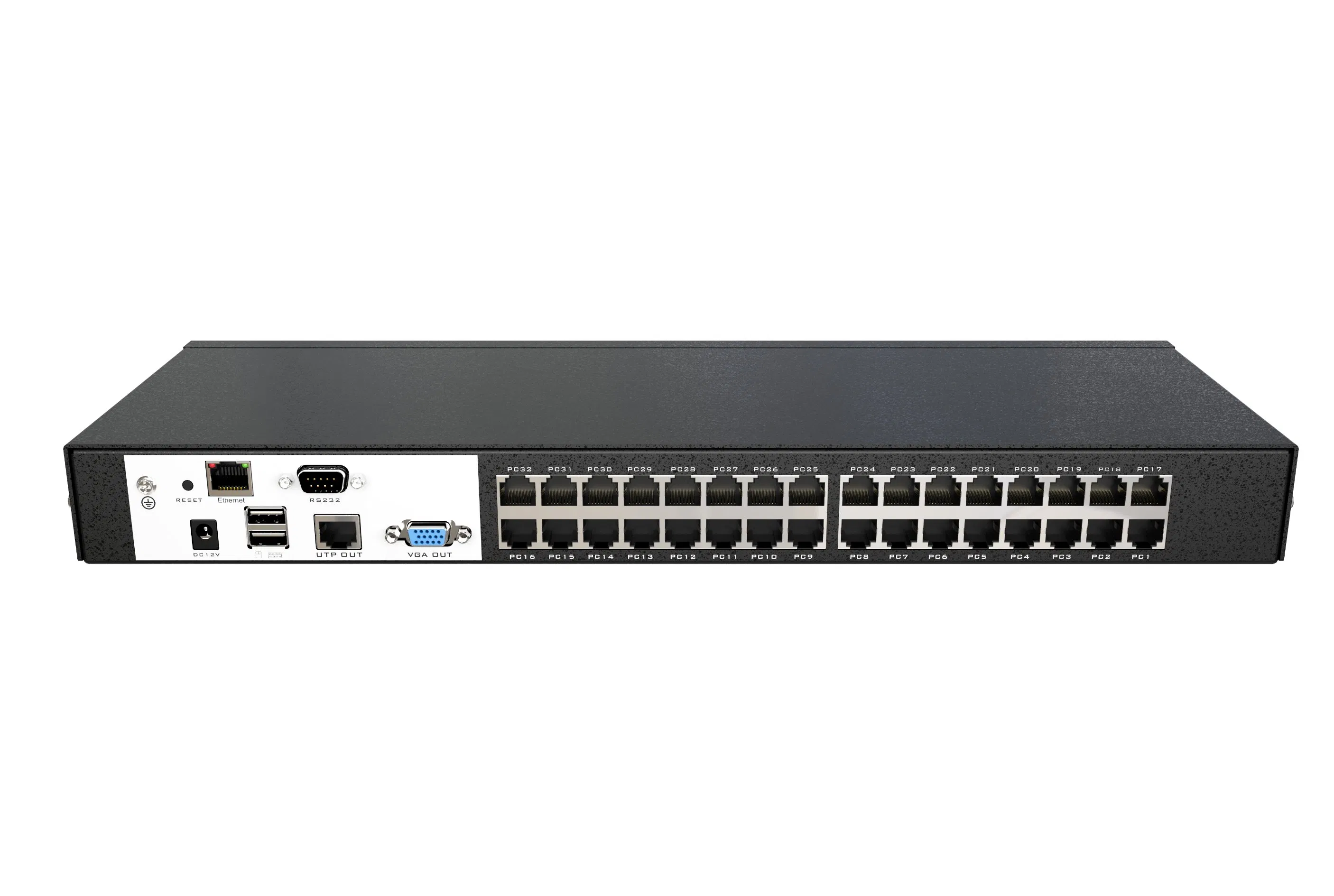 32-портовый KVM-коммутатор Caratar по Ethernet с адаптерами VGA-RJ45