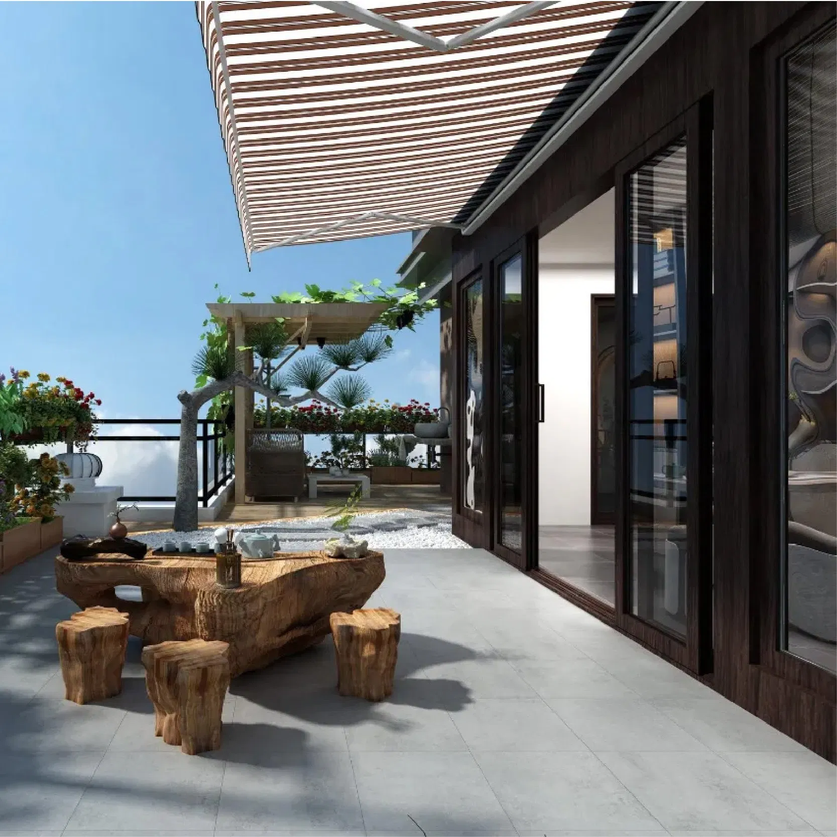 Full Cassette Arm Outdoor Waterproof Automatic Motorized Retractable Awning Garages Canopies Carports Folding Foldable Carport