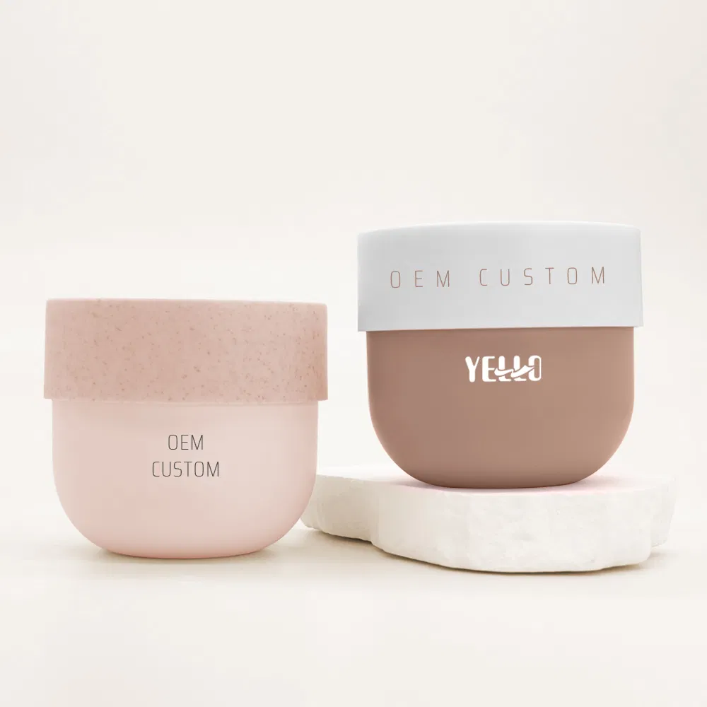 OEM Custom Matte Bowl Shape 100g 150g 200g 250g 300g 500g PP Plastic Hair Mask Body Scrub Butter Container Cosmetic Jars with Lids for Skincare Packaging
