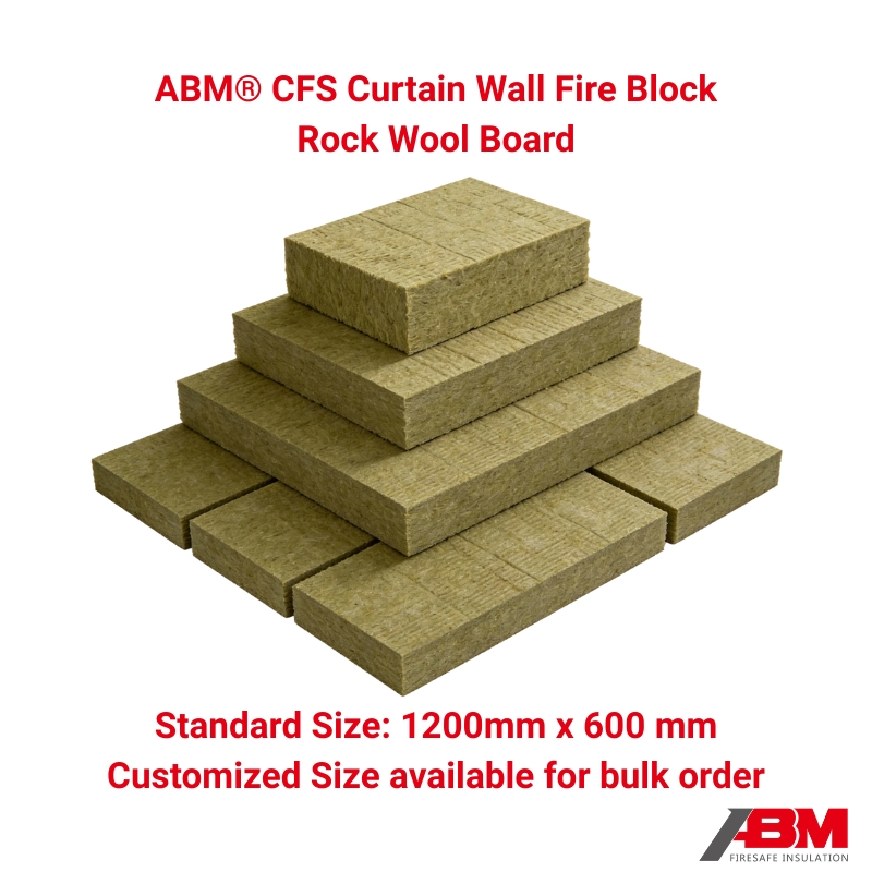 Abm® Cfs120 4 Hour Fire Resistant Fireproof Curtain Wall Fire Block Rock Wool Board