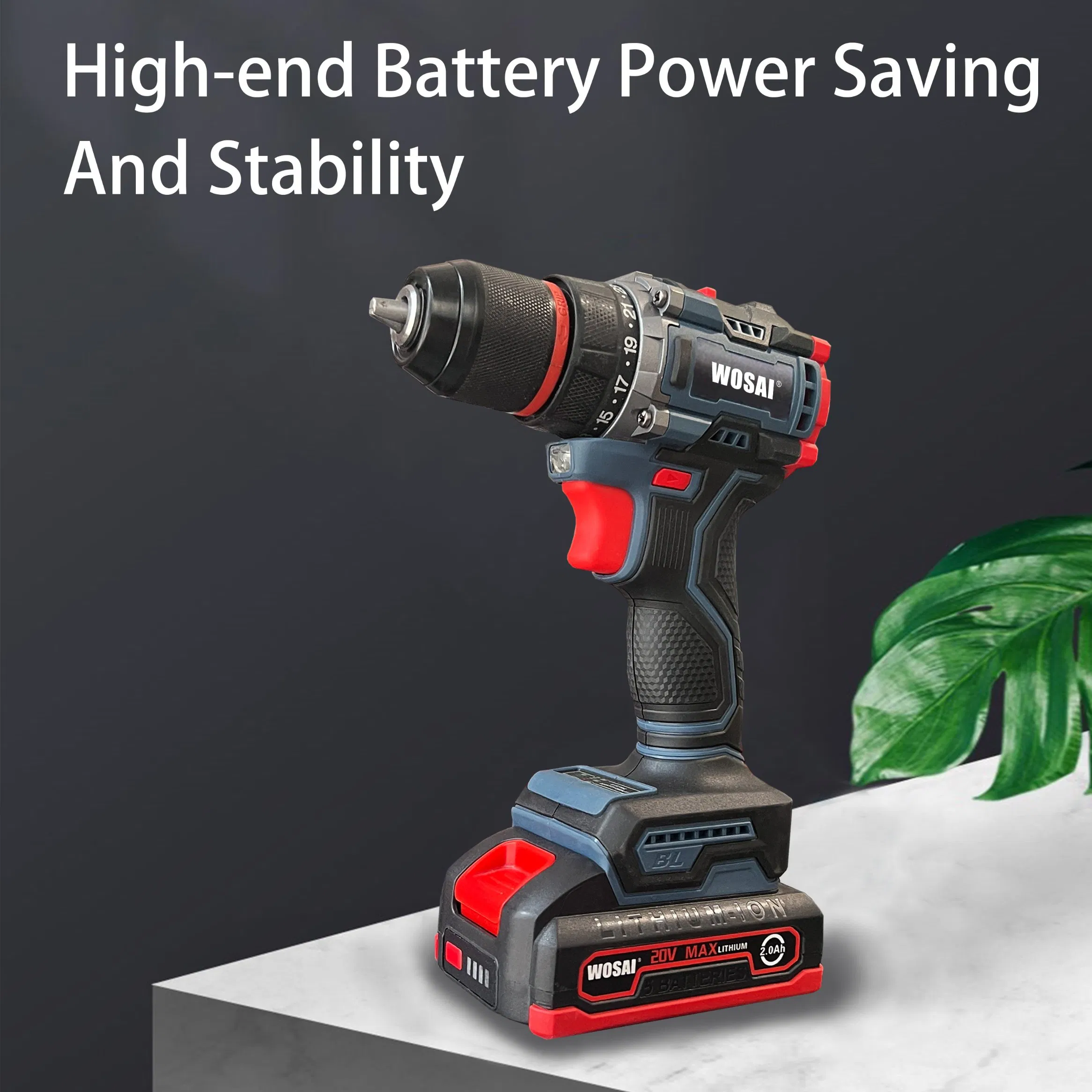 Wosai Factory Price Cordless Hammer Set Electric Specification 20V DC Battery Drill Brushless Cordless Drill