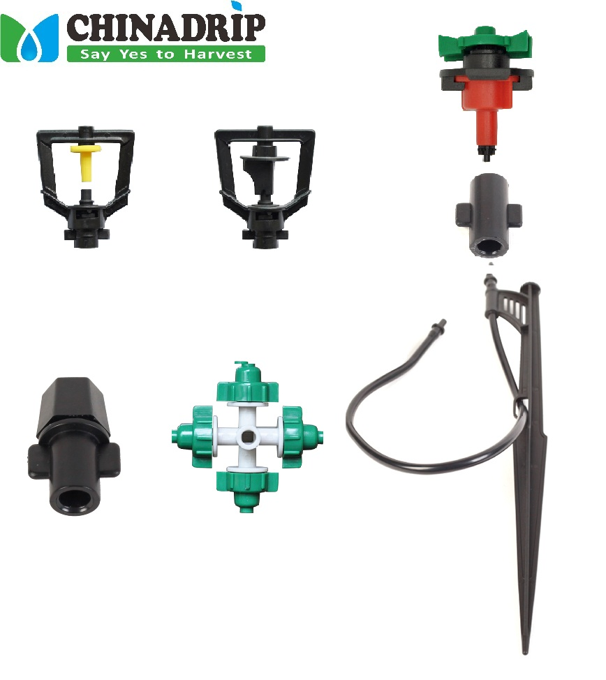 Drip Irrigation Nozzle Set 4 Way Fogger Agriculture Equipment Watering Gardening Sprinkler