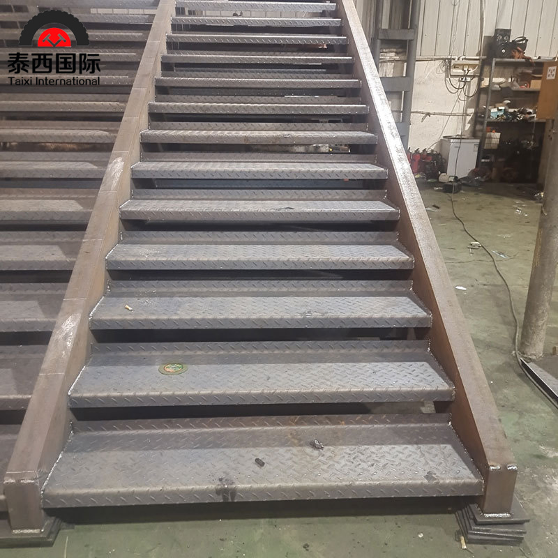 Customized High Quality Exterior Metal Stairs Factory Used Straight Steel Stairs
