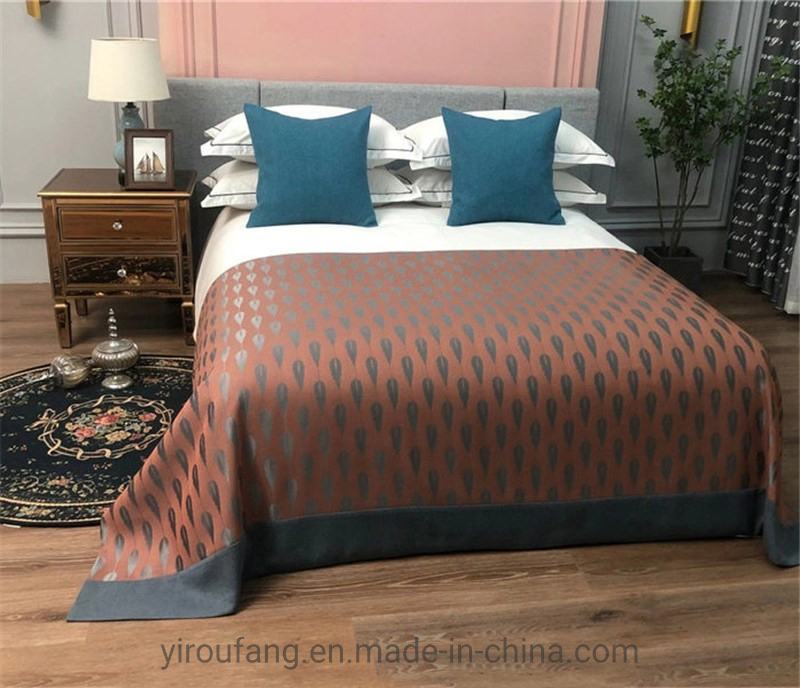 Condo King Bed Yarn-Dyed Jacquard Orange Decorate Bed Flags