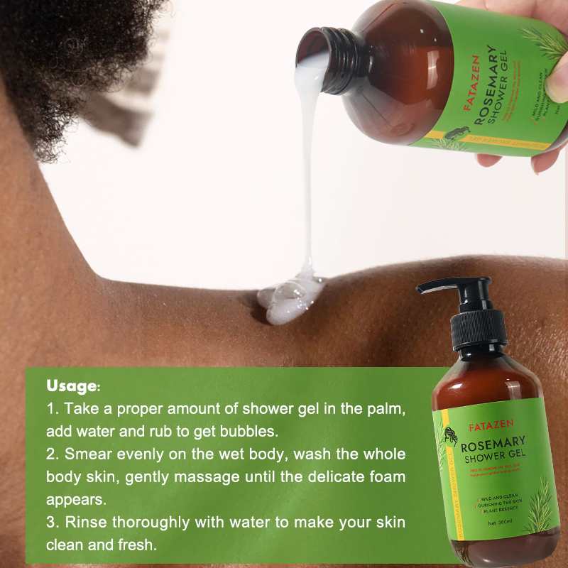 Private Label Skin Care Products Natural Moisturizing Shower Gel Luxury Organic Body Cleanser Rosemary Bath Shower Gel
