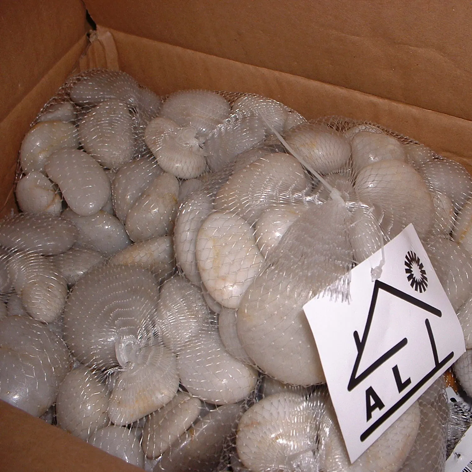 Decoration White Pebble Stone Graphic Design Modern Natural for Garden Size on Mesh Landscaping