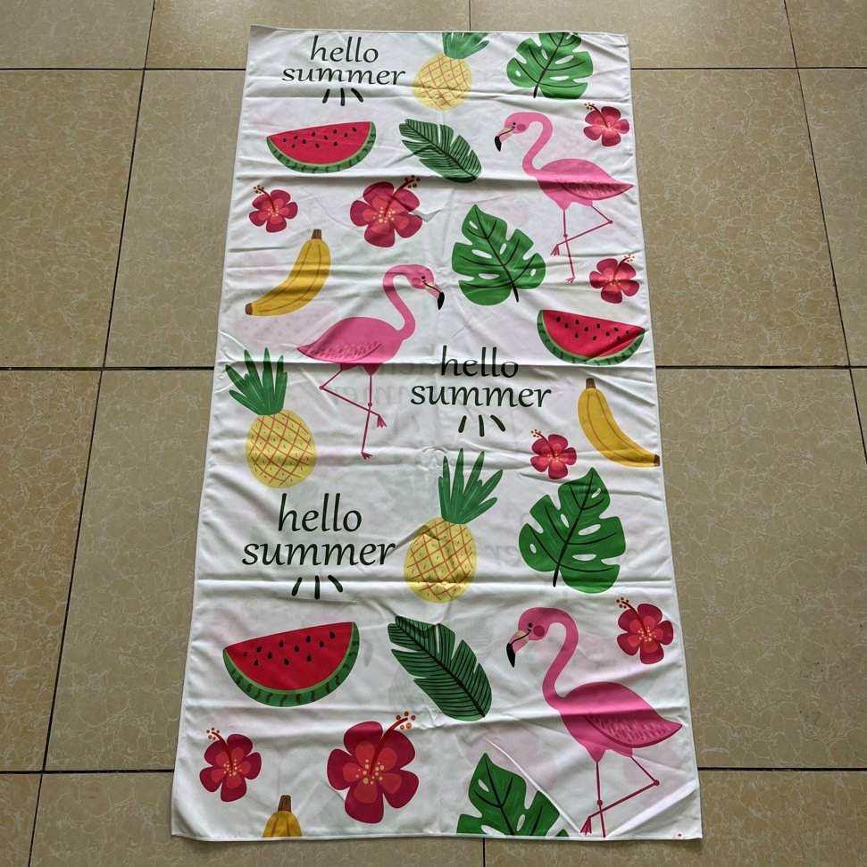 Best Selling Summer Quick Dry Custom Sublimation Printed Suede Microfiber Recycled Plastic Sand Free Beach Towel