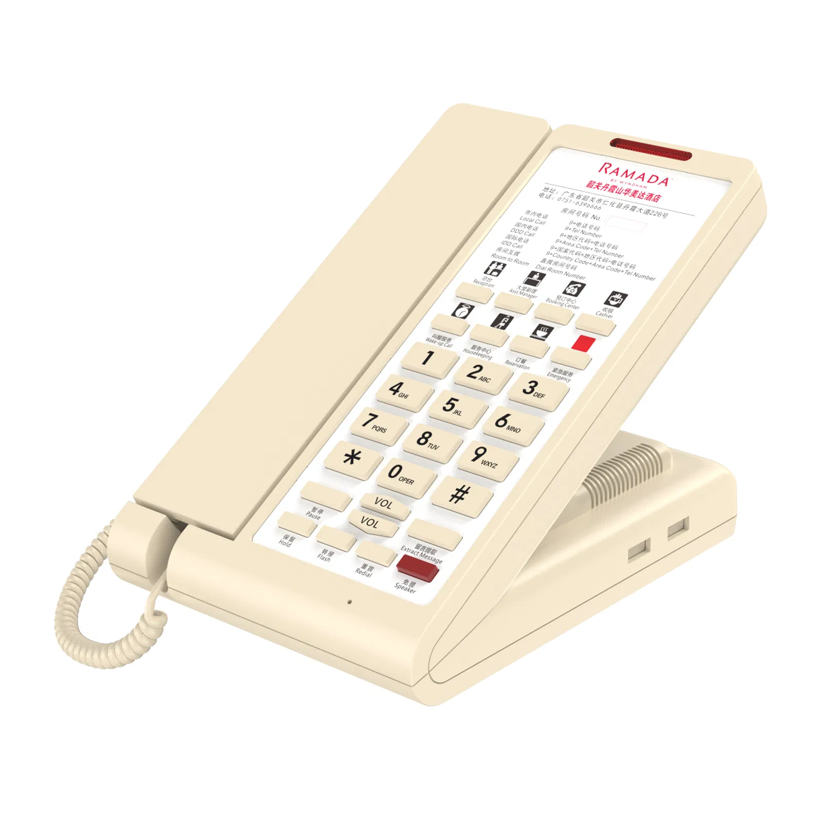 Premium ABS Plastic One-Touch Corded Hotel Room Telephone