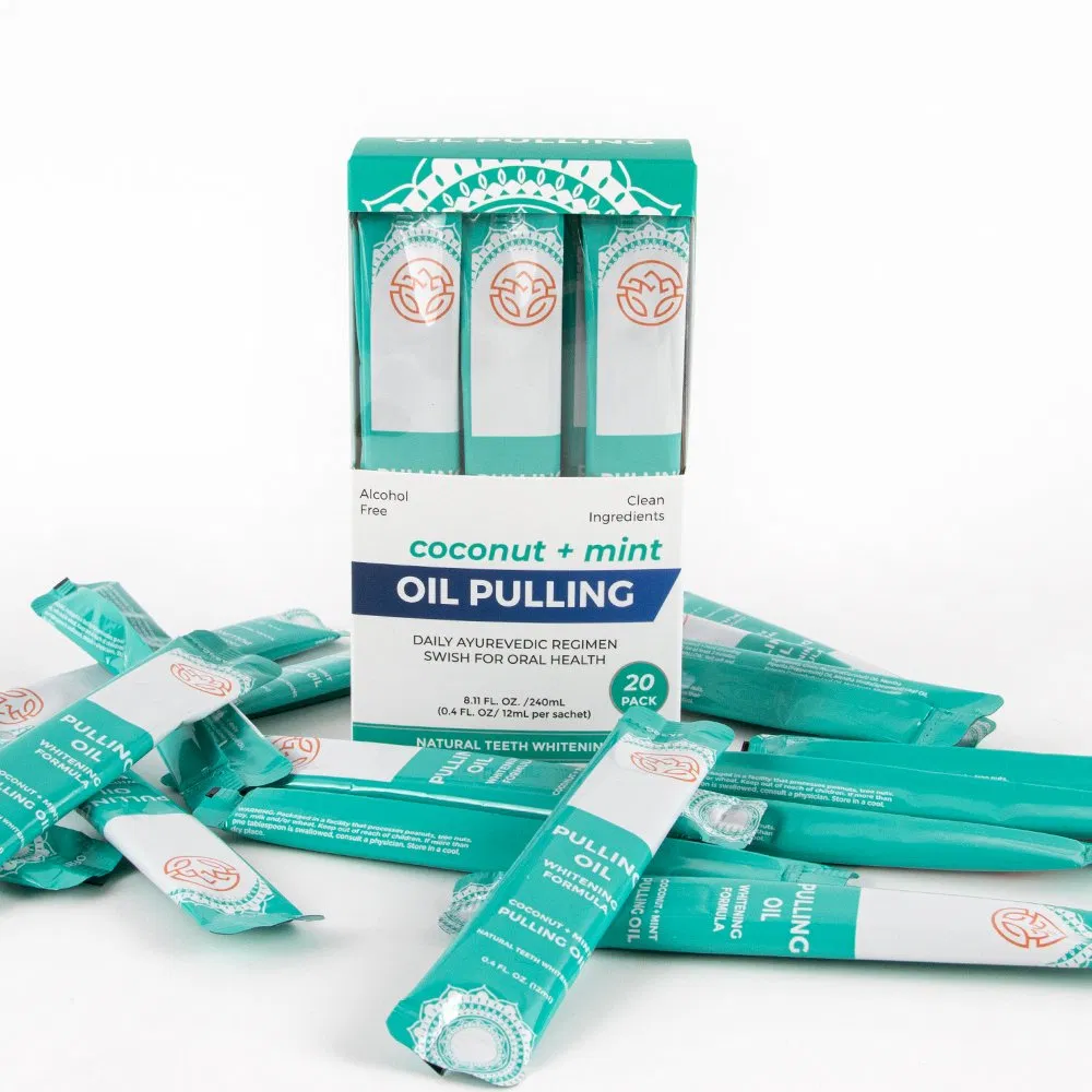 Natural Seed Oil Extract Oral Cleaning Mouth Wash 12mlx20 PCS Travel Size Mouthwash Sachet Coconut OEM