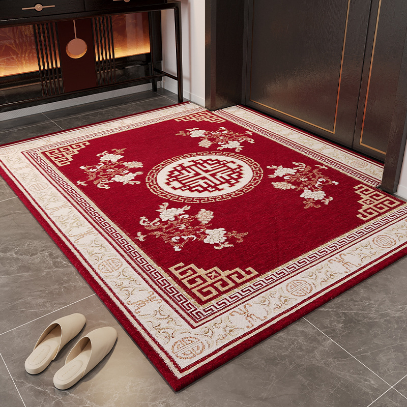 Factory Direct Sale New Chinese Style Jacquard Entry Floor Mat Home Door Mat