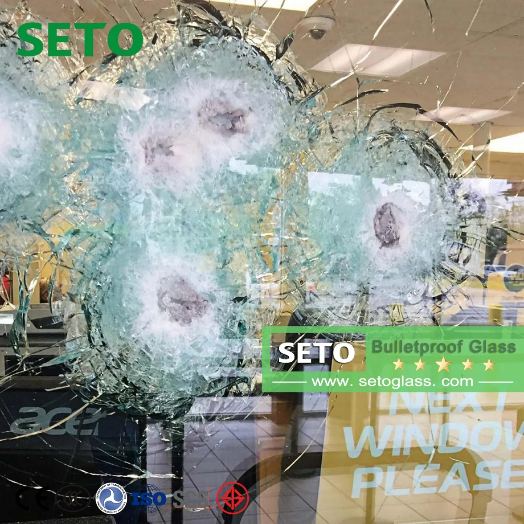 21mm 26mm 41mm 71mm 98mm Factory Customized Ultra Clear Bulletproof Glass for Building Door Window Partition