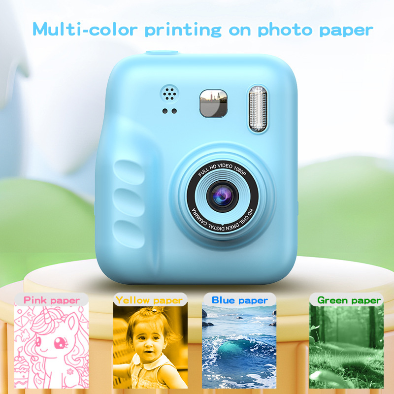 HD Digital Take Photo Video Camera 2 Inch Rechargeable Kids 2.4'' HD Color Screen 1080P Mini Digital Camera Children Toy Instant Print Photo Camera