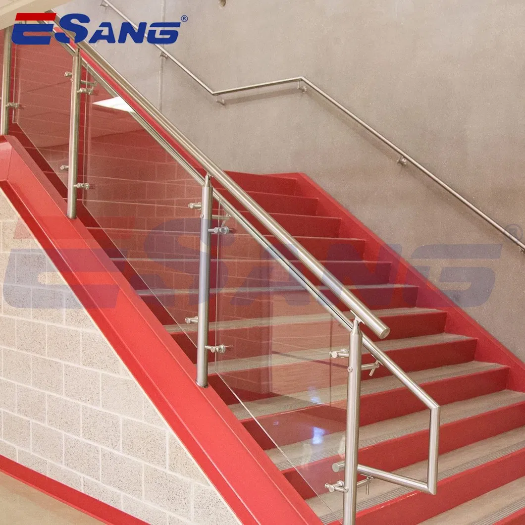 Esang Balcony Railing Frameless Tempered Glass Balustrade Stair Stainless Steel Railing
