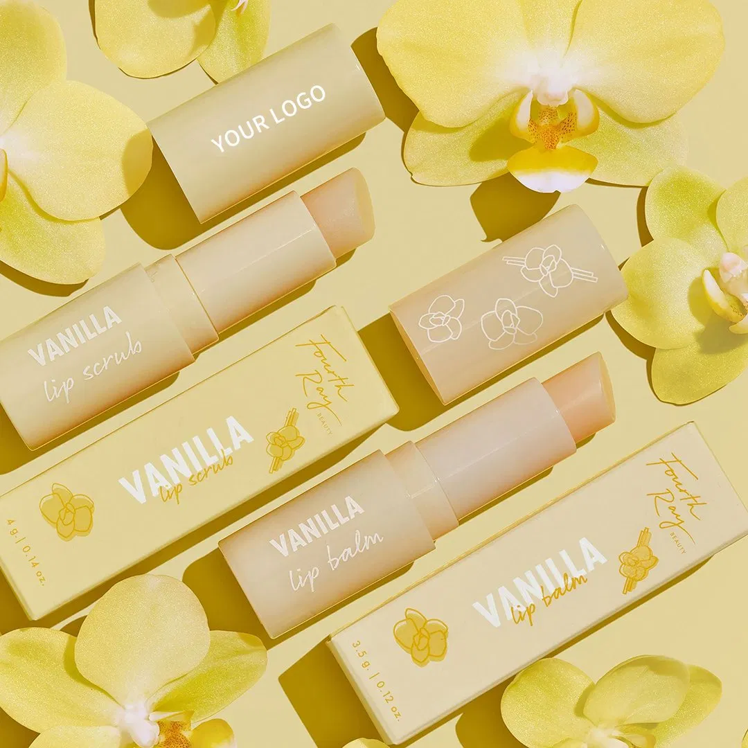 OEM Vegan Lip Care Shea Butter Moisturize Soften Vanilla Lip Scrub Balm
