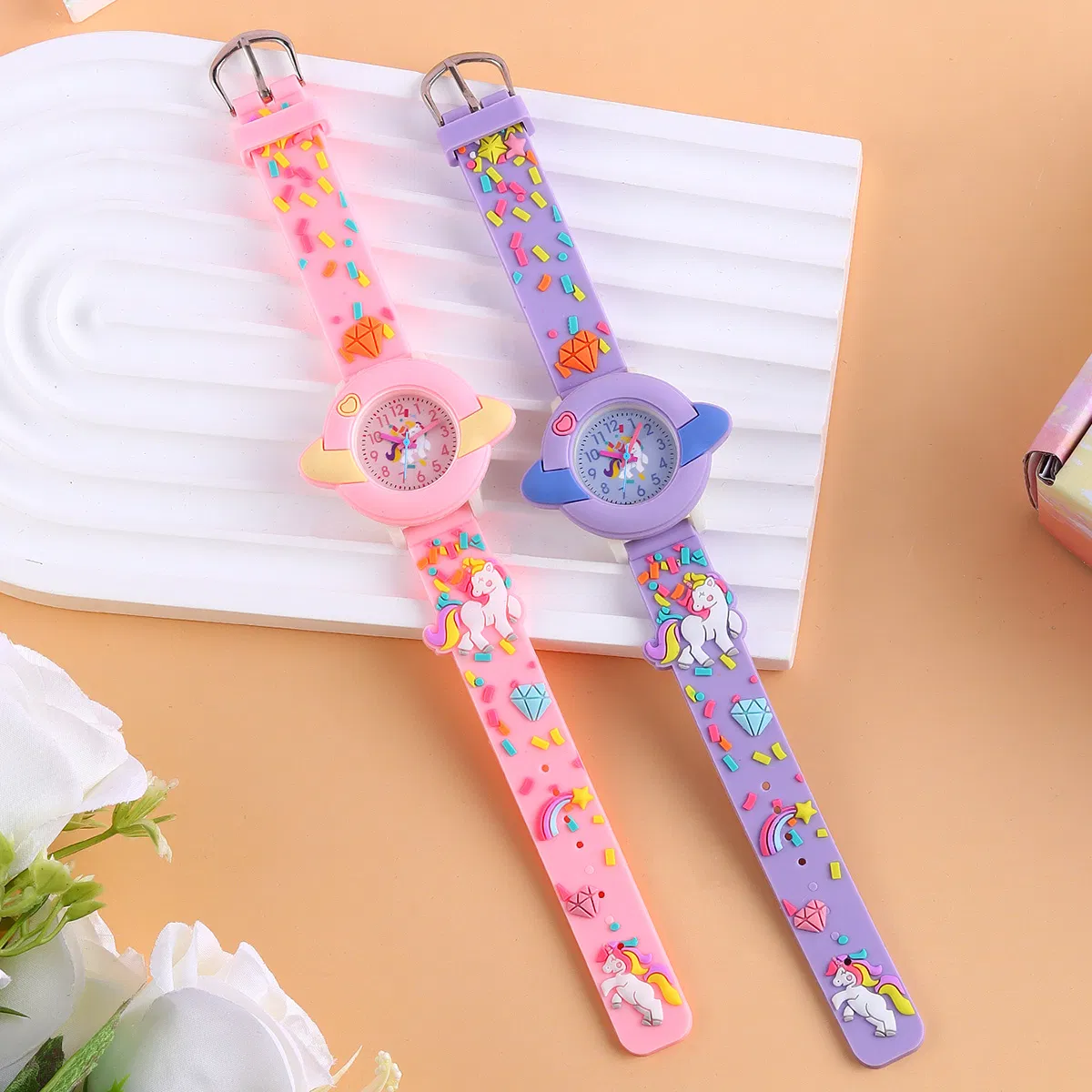 Unicorn Watch Crystal Bracelet Purple Pink Cute Cartoon