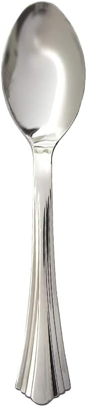 Premium Heavy Duty Silver Plastic Spoons for Events and Catering