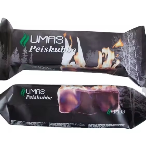 Wood Sawdust Wax-Infused Fire Starter Log En1860 Certified for Fireplace and Barbecue