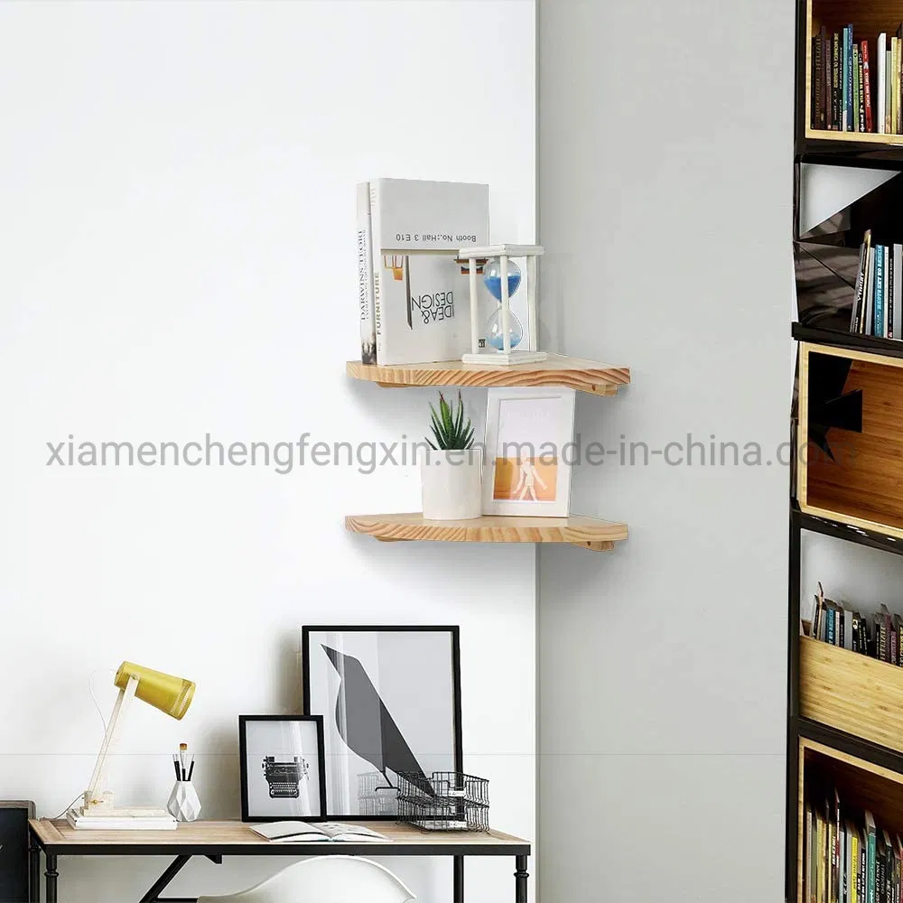 Corner Wall Shelf Set of 2, 12inch Corner Floating Shelves, Hanging Corner Shelf for Bathroom, Kitchen, Living Room, Bedroom, Solid Pine Wood