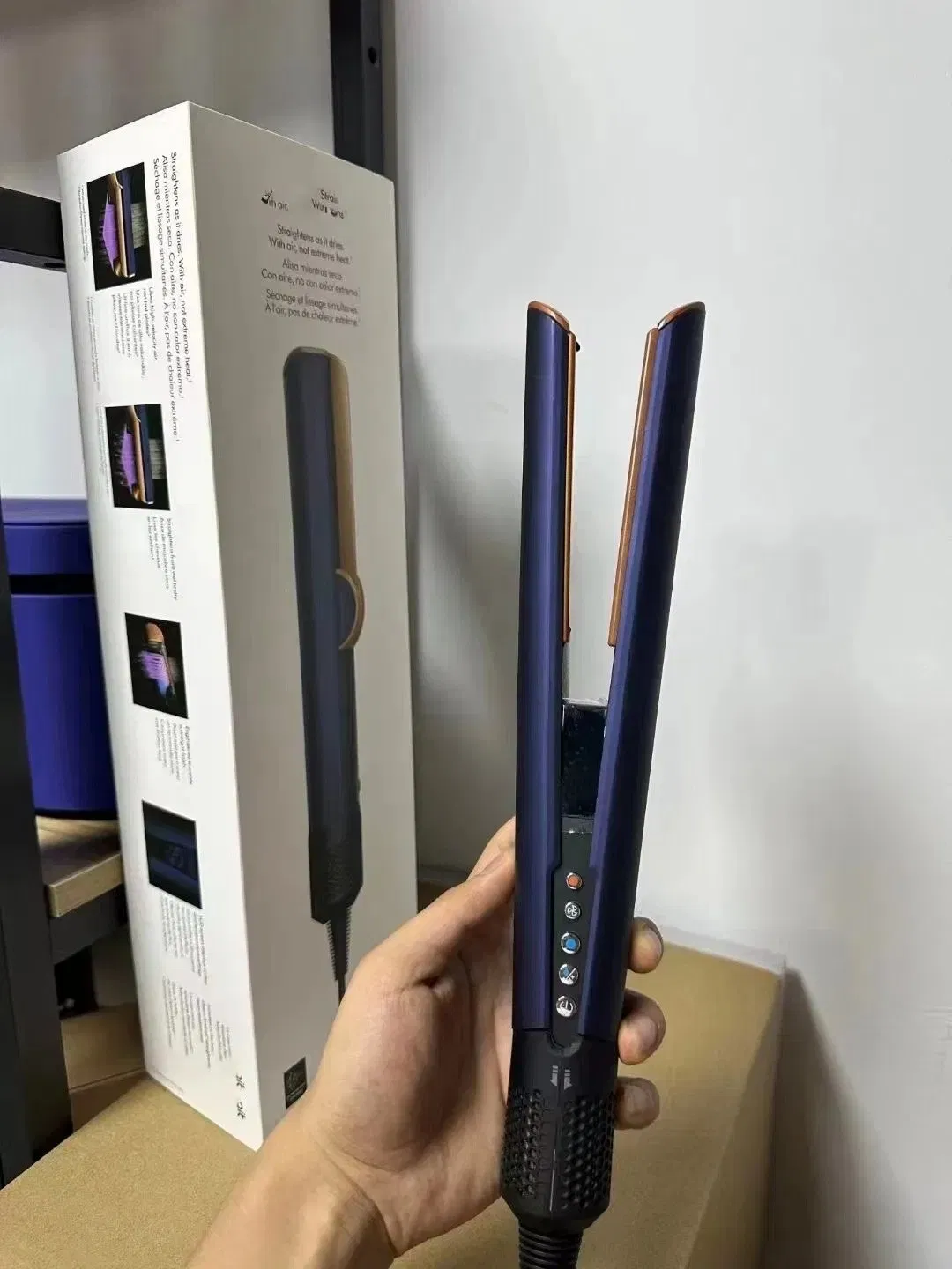 1: 1 Original Ht01 HS06 Airstrait New Hair Straightener Hairdryer Straightener Dry and Straight 2-in-1 Hair Curler Airstyler Negative Ion Portable Clip