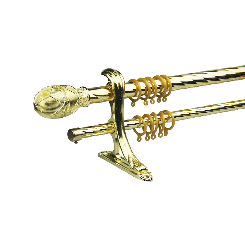Stage Metal Luxury Rod Length 6m Double Decorative Roman Set Iron Curtain Pole