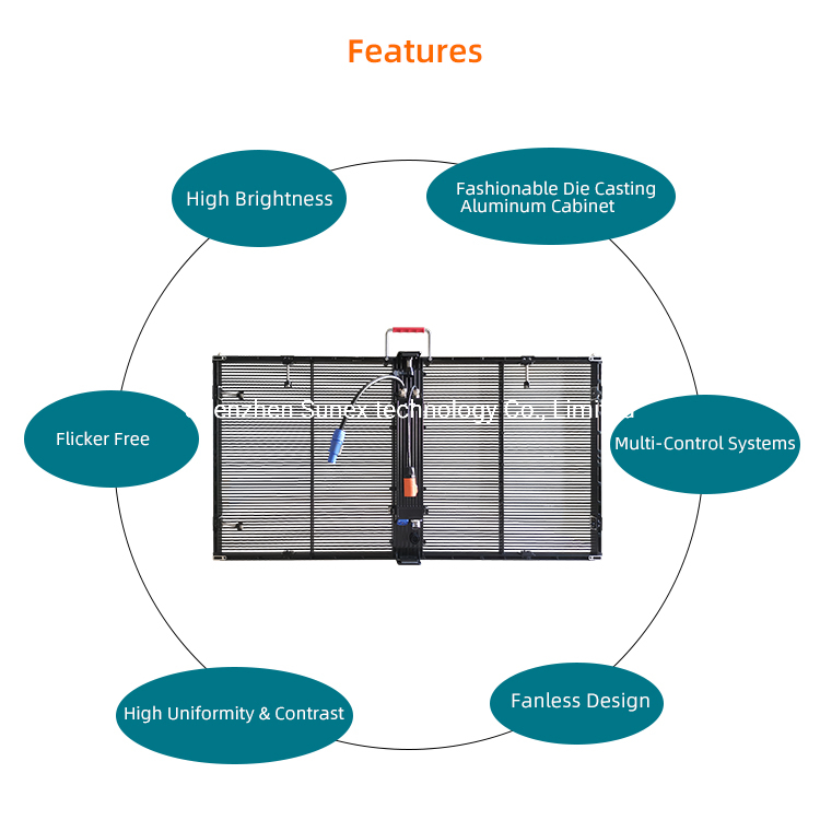 Outdoor P3.91 Curtain Window TV Glass LED Panels Mesh Display Transparent LED Screen